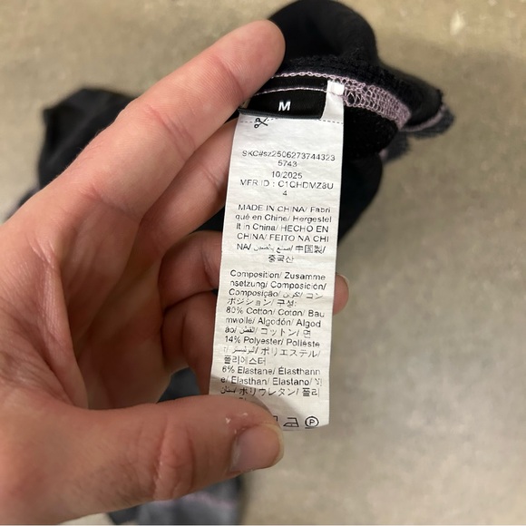 Y2K Shirt Womens Medium Gray Grunge Mallgoth Cyber Emo Thermal Long Sleeve Punk - Picture 6 of 7